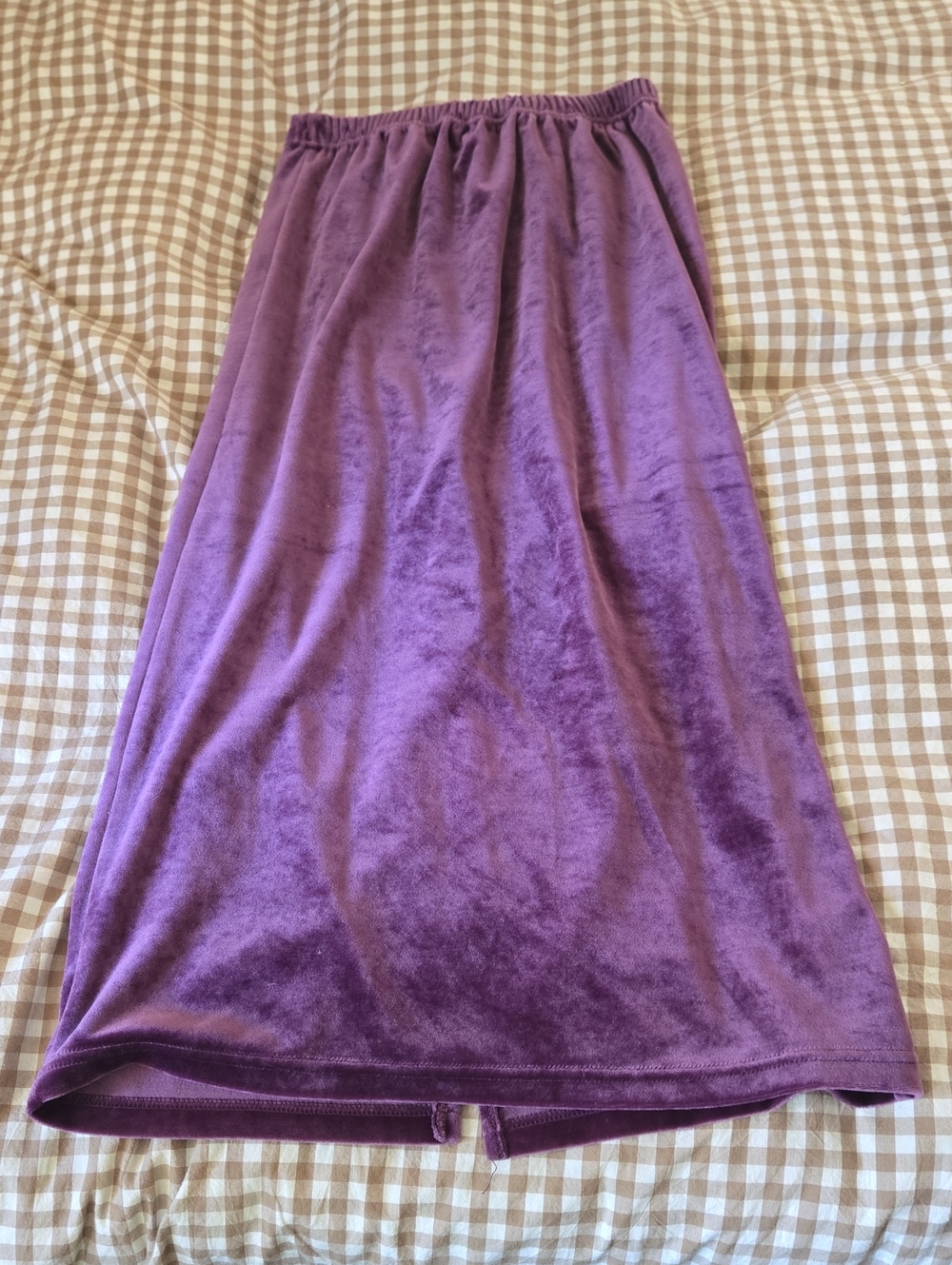 Purple Velvet Maxi Skirt - Unbranded